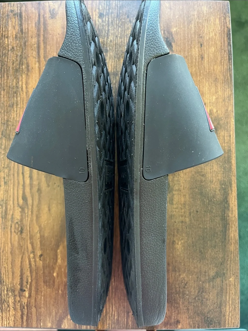 Levi's Black Slides with Red Logo Panels